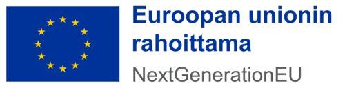 EU-lippu ja teksti Euroopan unionin rahoittama Next Genaration EU